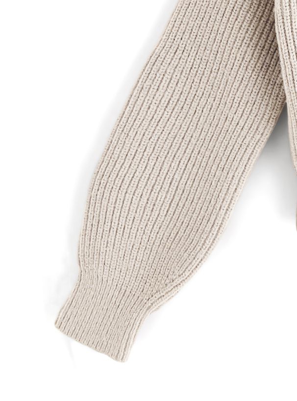 日本 GRL - 露肩羅紋兩件式針織上衣-淺米 (F)