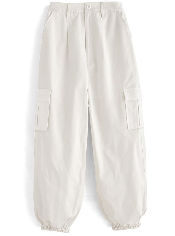 日本 GRL - 百搭顯瘦美式工裝褲-軍綠