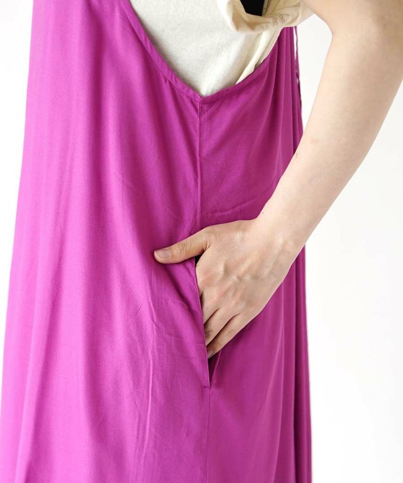 日本 zootie - 涼感機能 後綁帶垂墜感吊帶裙-肉桂棕