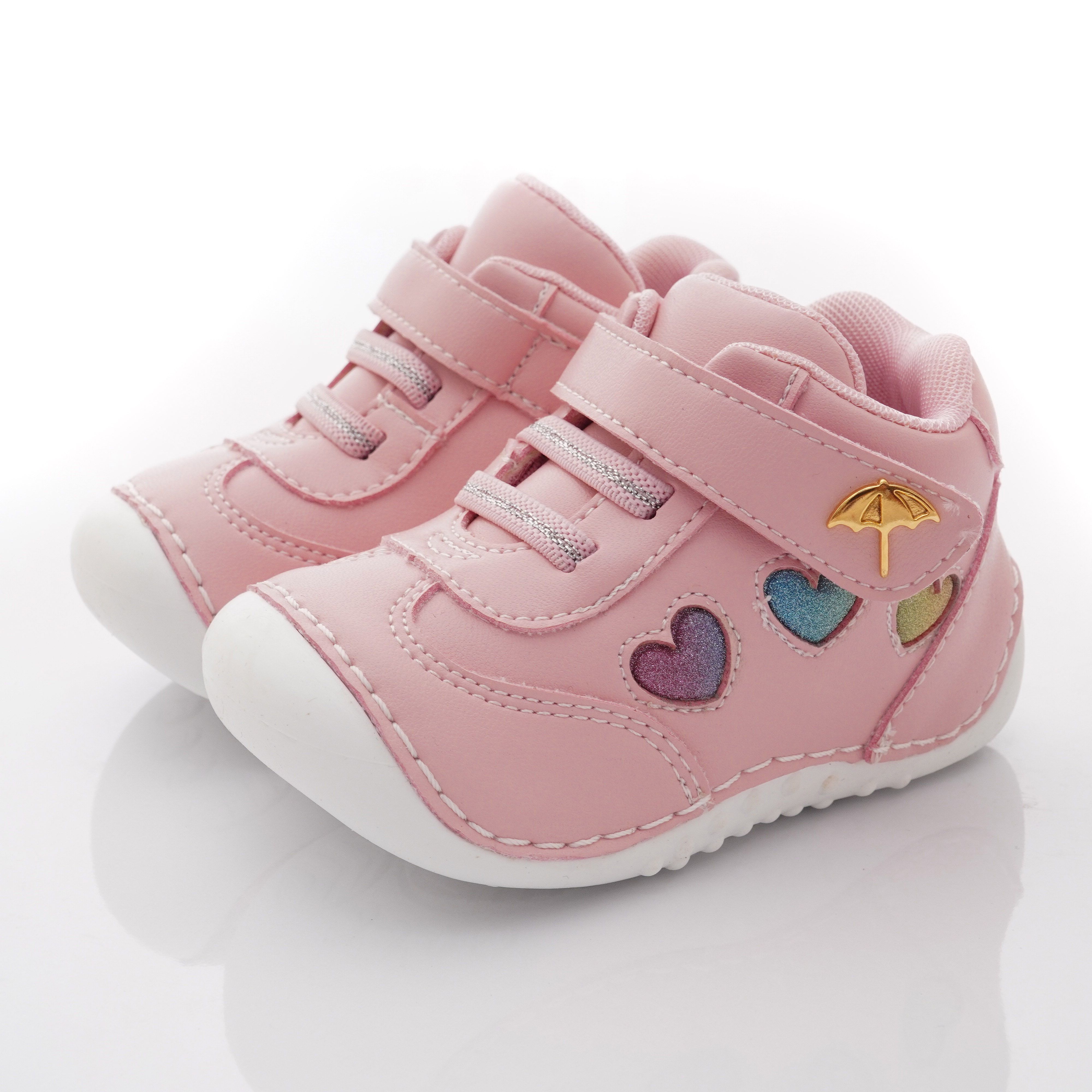 Arnold Palmer 雨傘牌 - 專櫃童鞋-皮質愛心學步款(寶寶段)-粉