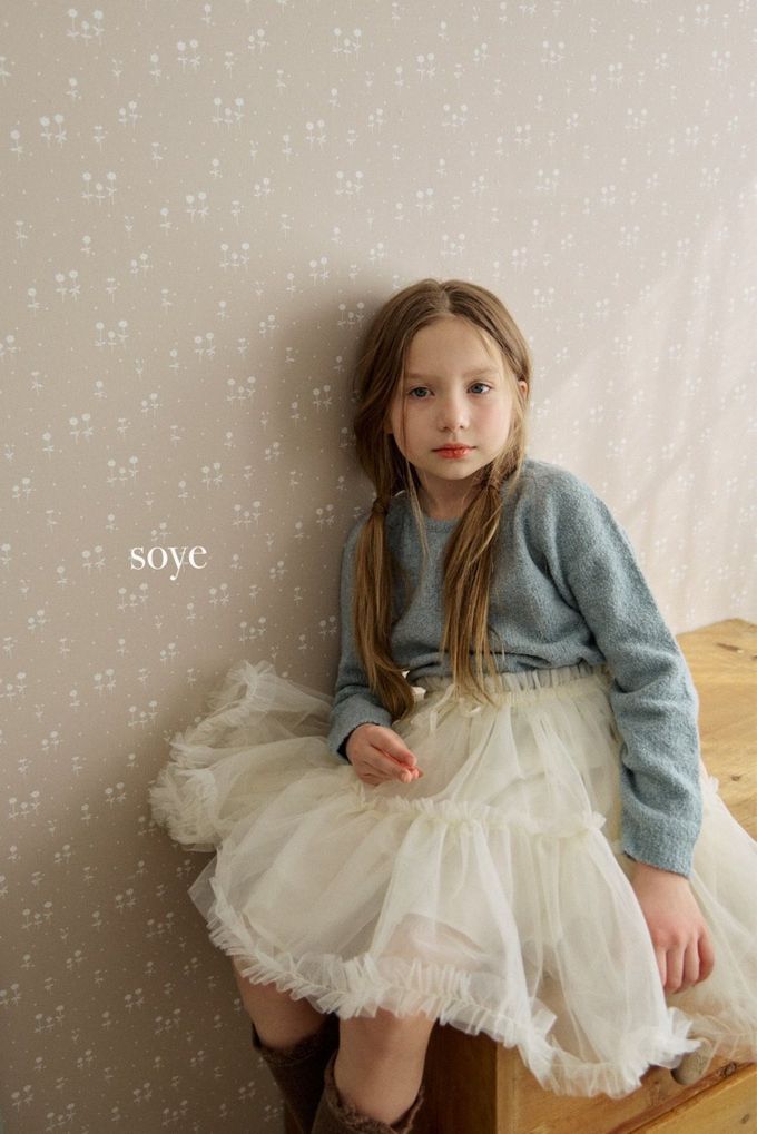 韓國 soye - 夢幻蕾絲層次拼接蓬蓬裙-奶油白