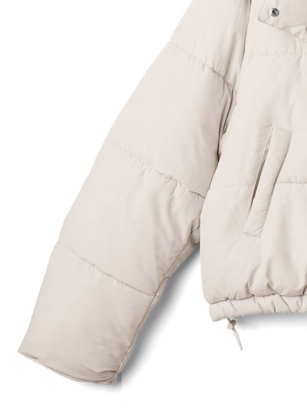 日本 GRL - 短版寬鬆羽絨連帽外套-黑 (F)