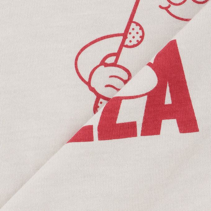 日本 b-ROOM - 防污速乾簡約印花短袖上衣-甜甜圈-咖啡