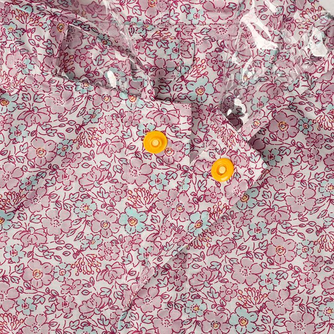 akachan honpo - 雨衣-小花-紫色