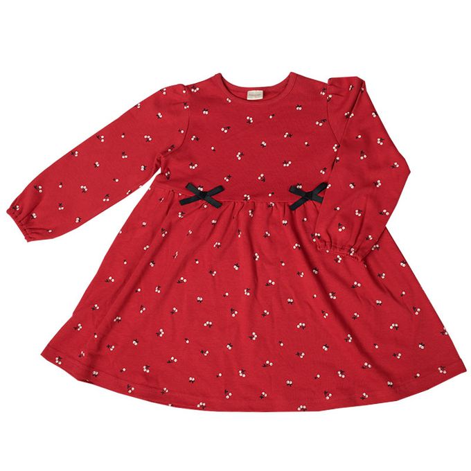 akachan honpo - 洋裝-滿版印花-紅色