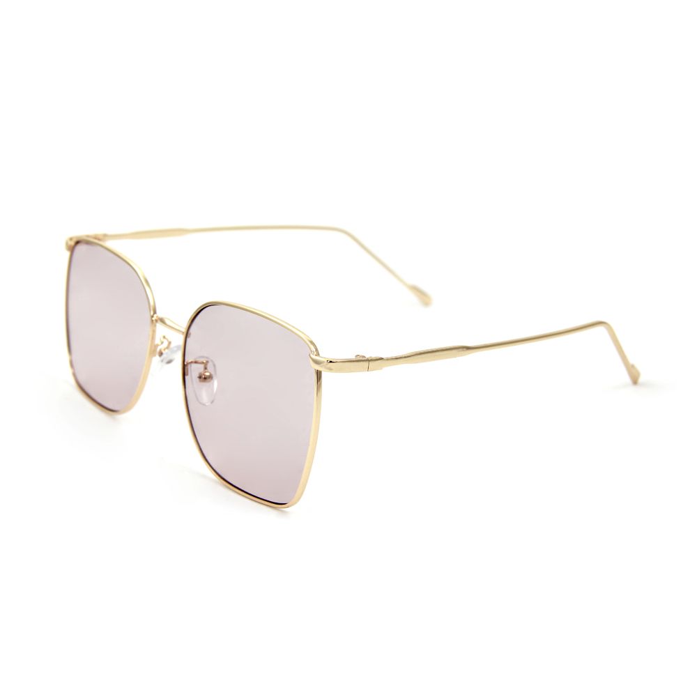 ALEGANT - 時尚格調丁香紫幾何線條金色方框墨鏡│UV400太陽眼鏡