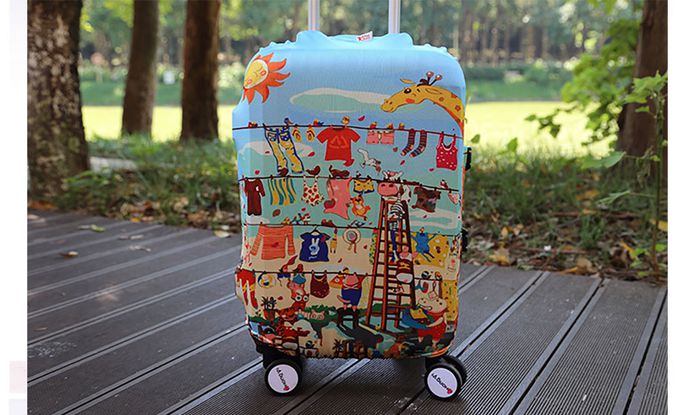 little chili - 繽紛行李箱套 M號-歡樂動物-歡樂動物-24吋 -高60 寬40 厚度25cm