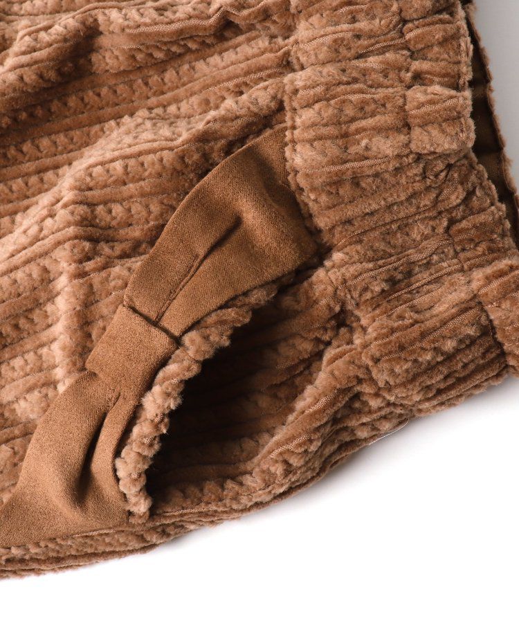 日本 apres les cours - 蝴蝶結口袋燈芯絨短褲-葡萄紫