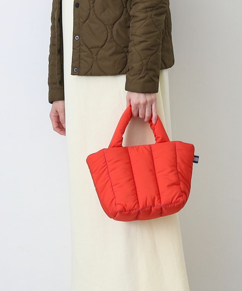 日本 COOCO - 衍縫鋪棉雲朵手提包-亮橘 (W20*H18*D14cm)