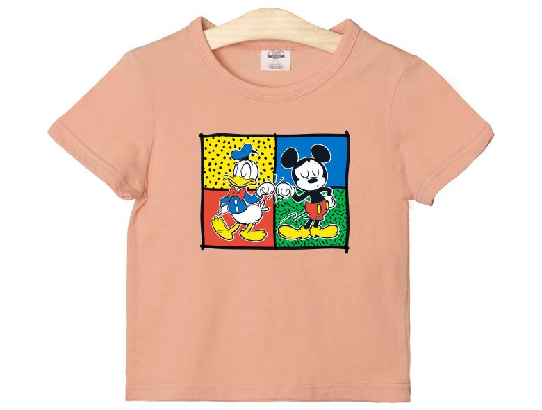 (韓製)正版迪士尼 - 純棉T-米奇與唐老鴨-白