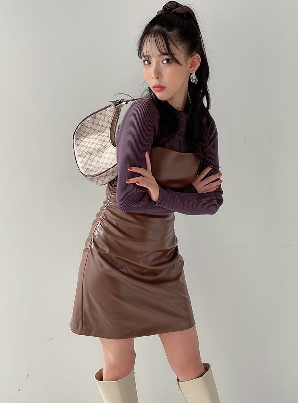 日本 GRL - 2way滿版花押字腋下包/側背包-咖啡 (F)