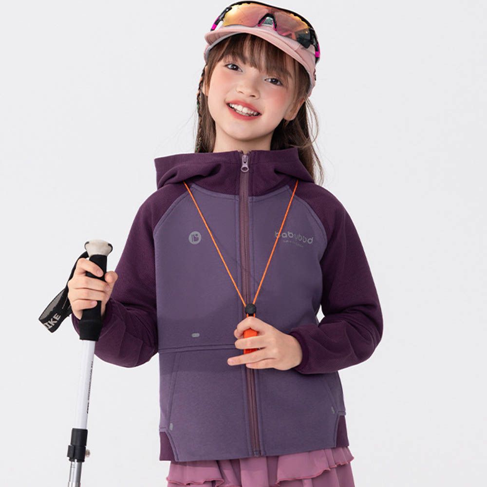 Q彈舒適連帽休閒外套-紫色