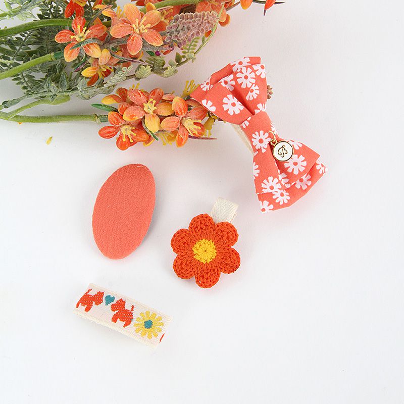 韓國 Babyblee - 雛菊花朵髮夾/髮飾4入組-芥末黃