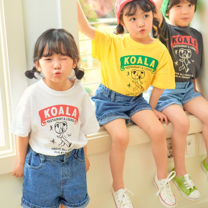 韓國 Hanab - 跳舞無尾熊純棉T-黃