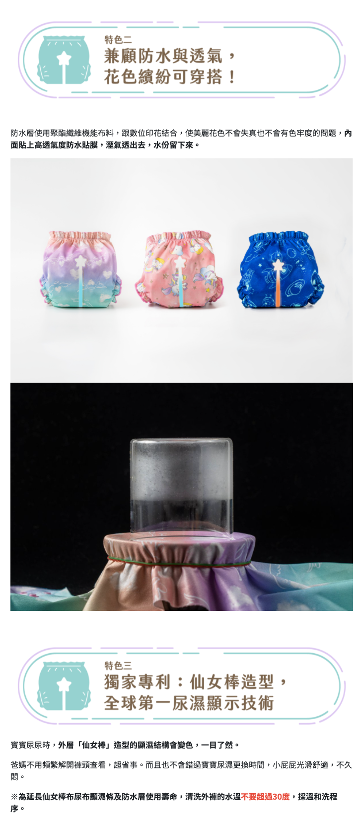 Sparkie 仙女棒 - 顯濕布尿布-單件，含尿墊-銀河北極熊 (0-6歲適用(3kg~15kg內))