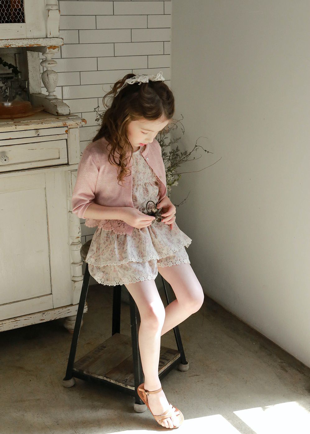 韓國 PuellaFLO - 鏤空花瓣下襬小外套-粉紅