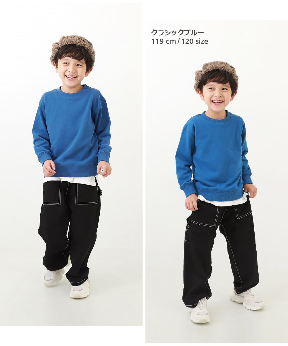 日本 devirock - 純色耀眼圓領廓形長袖上衣-橘