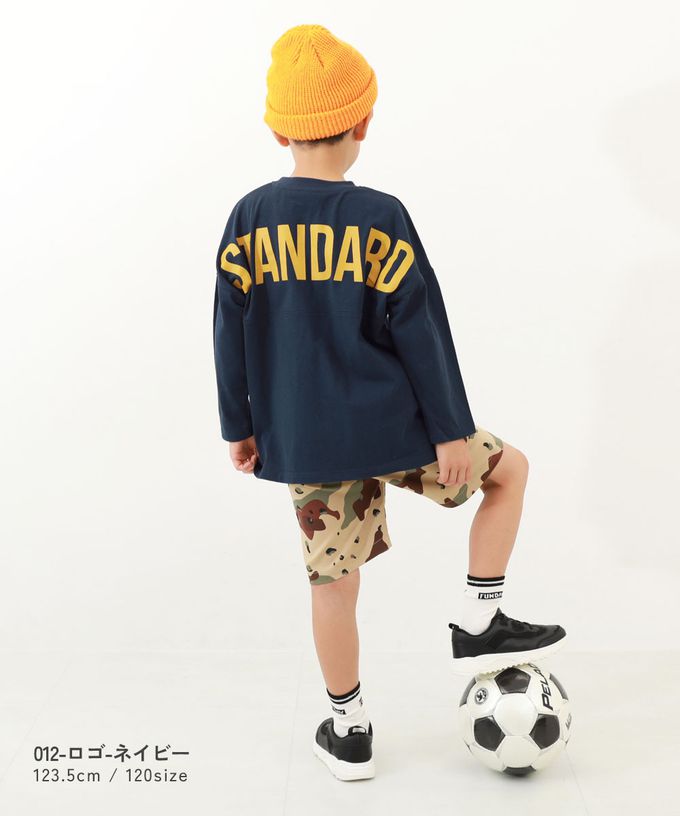 日本 devirock - 100%棉 背後英文標語長袖上衣-芥末黃