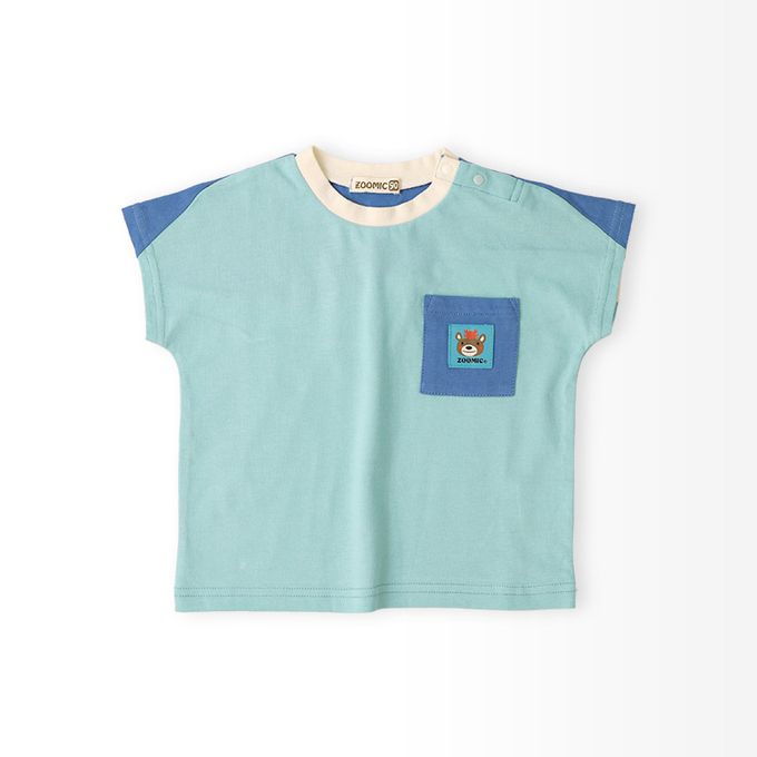 日本 ZOOLAND - 海洋印花短袖上衣-背後鯨魚-紫