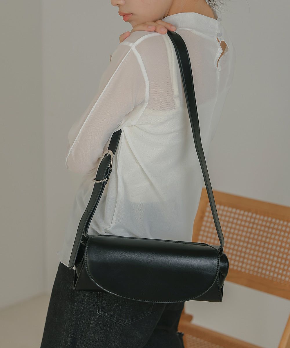 日本 Bab - 簡約皮革法棍小包-黑