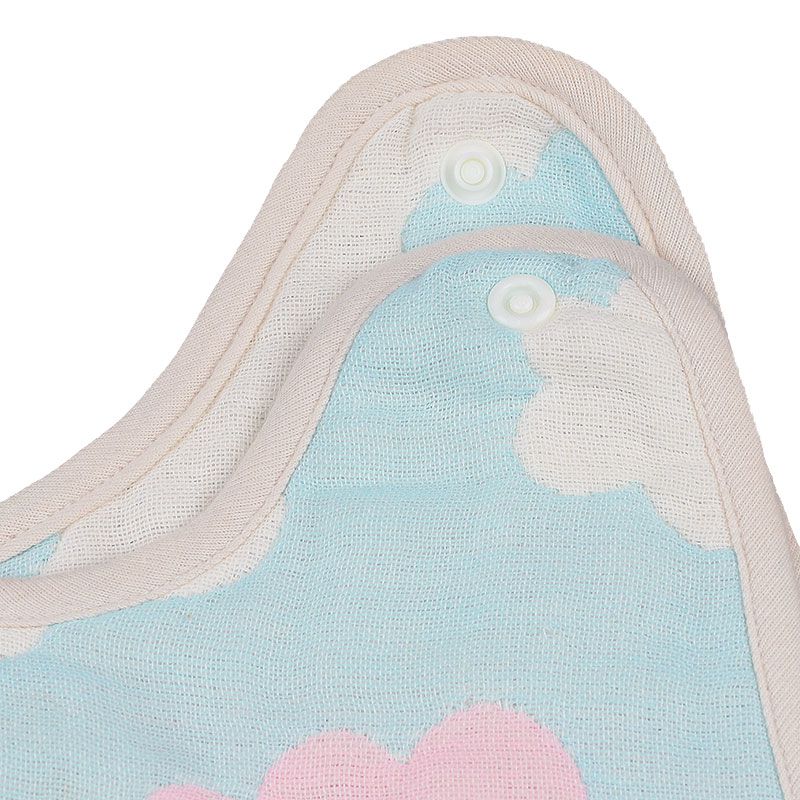 akachan honpo - 6層棉紗防踢被-雲-淺藍色