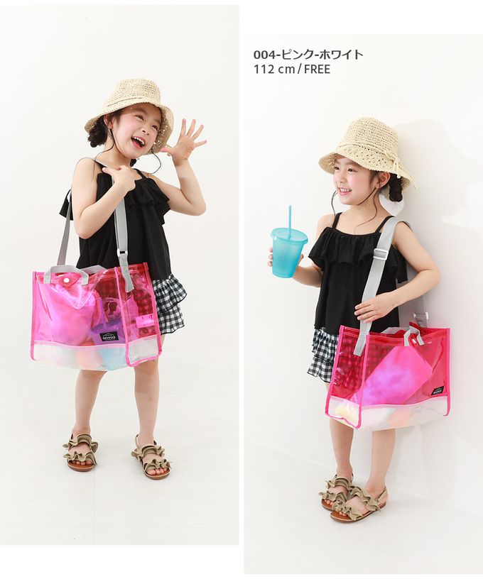 日本 devirock - 大容量PVC防水游泳/玩水包(附背帶)-紫x水藍 (35x26x17cm)