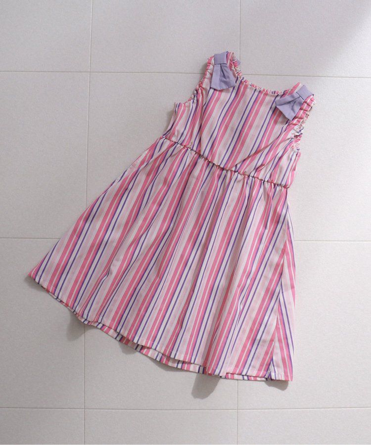 日本 apres les cours - 肩蝴蝶結浪漫印花無袖A字洋裝-向日葵-水藍