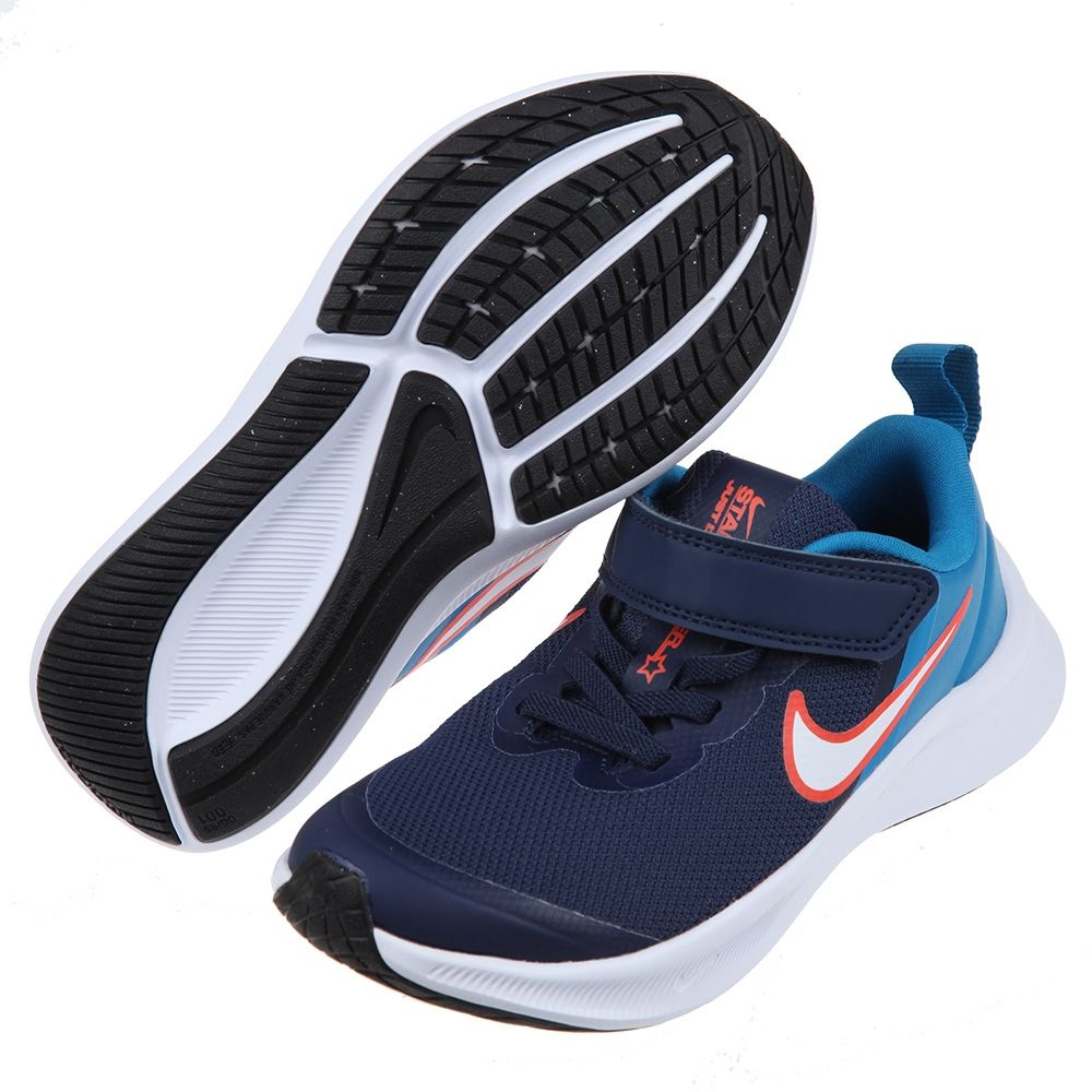 NIKE - STAR_RUNNER3藍色網布兒童運動鞋