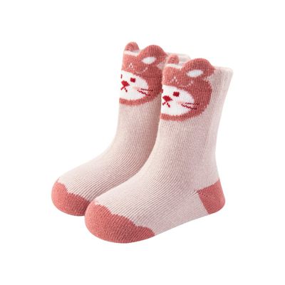 JoyNa - 3雙入-立體耳朵踝襪 童襪(底部止滑)-粉色兔子+隨機2雙