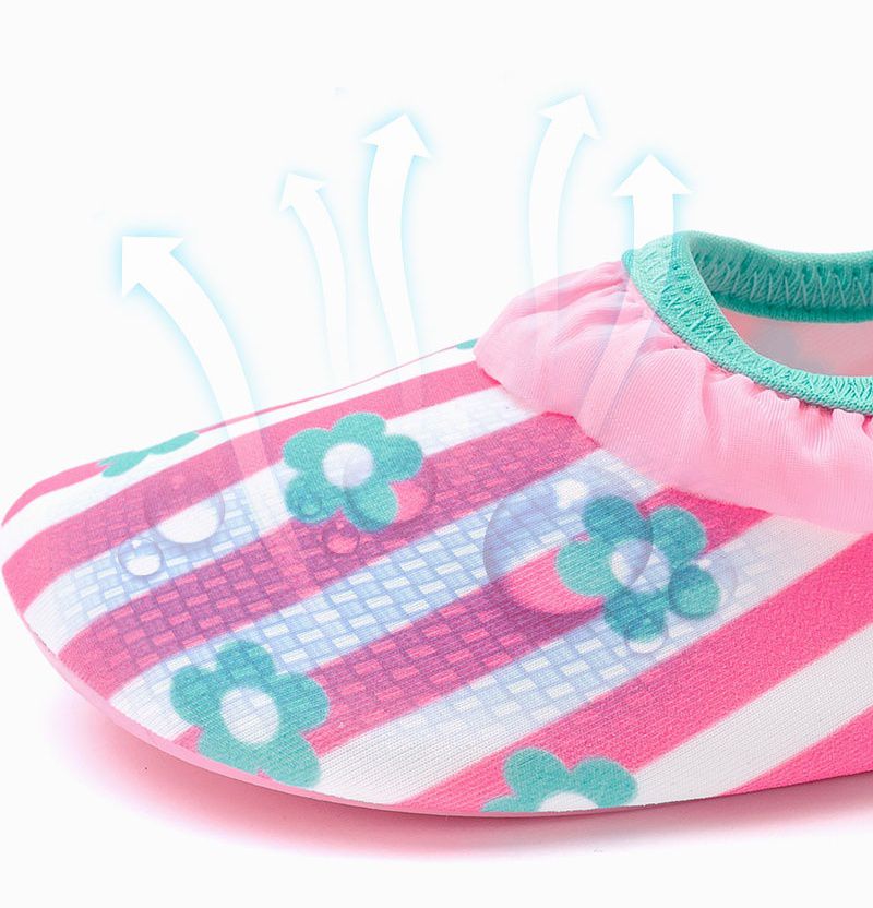 韓國 OZKIZ - 輕量/防滑兒童沙灘鞋/戲水鞋-條紋花花