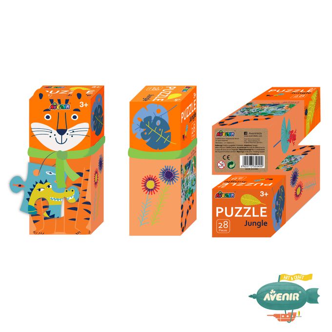 德國 Avenir Kids 艾維尼 - AK-P 隨身動物拼圖-我的隨身動物拼圖, 叢林探索-28片