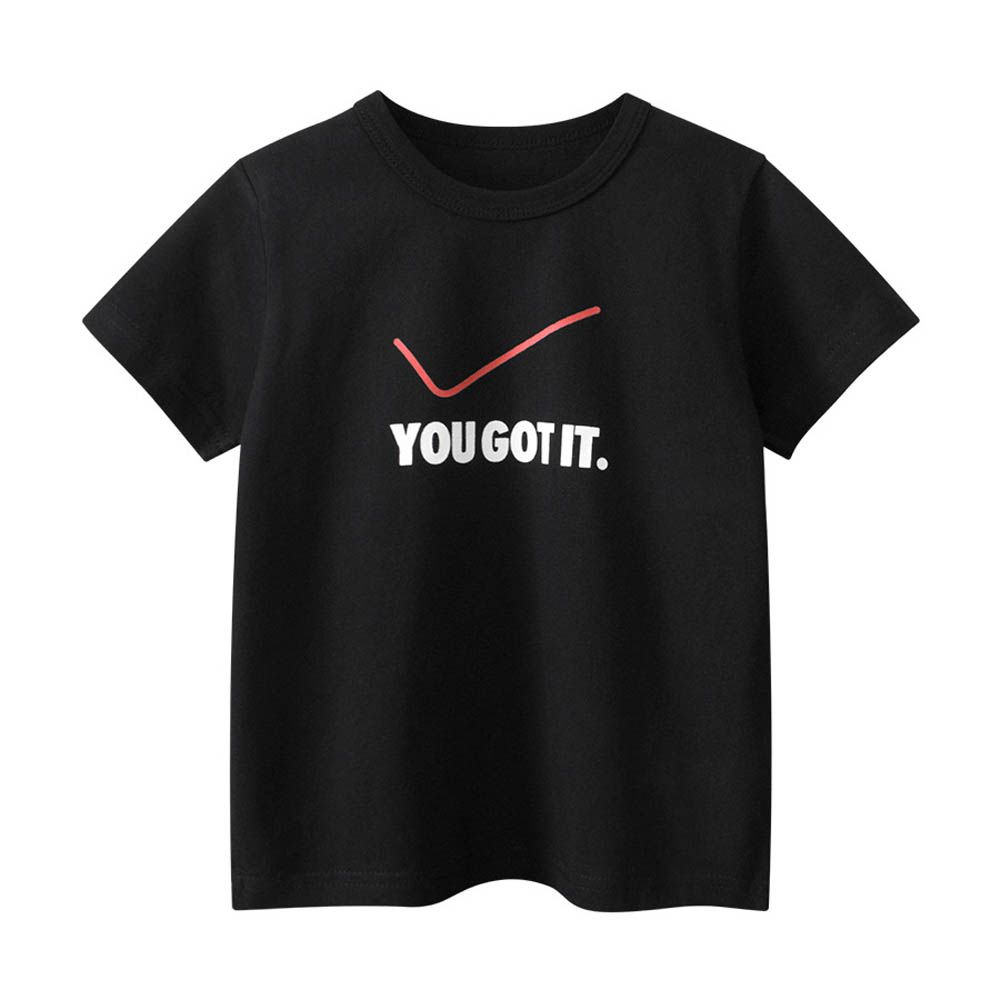 純棉短袖上衣-YOU GOT IT-黑色