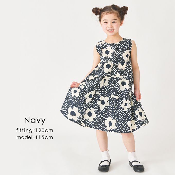 日本 evercloset - 100%棉 歐風荷葉領背心洋裝-海軍藍