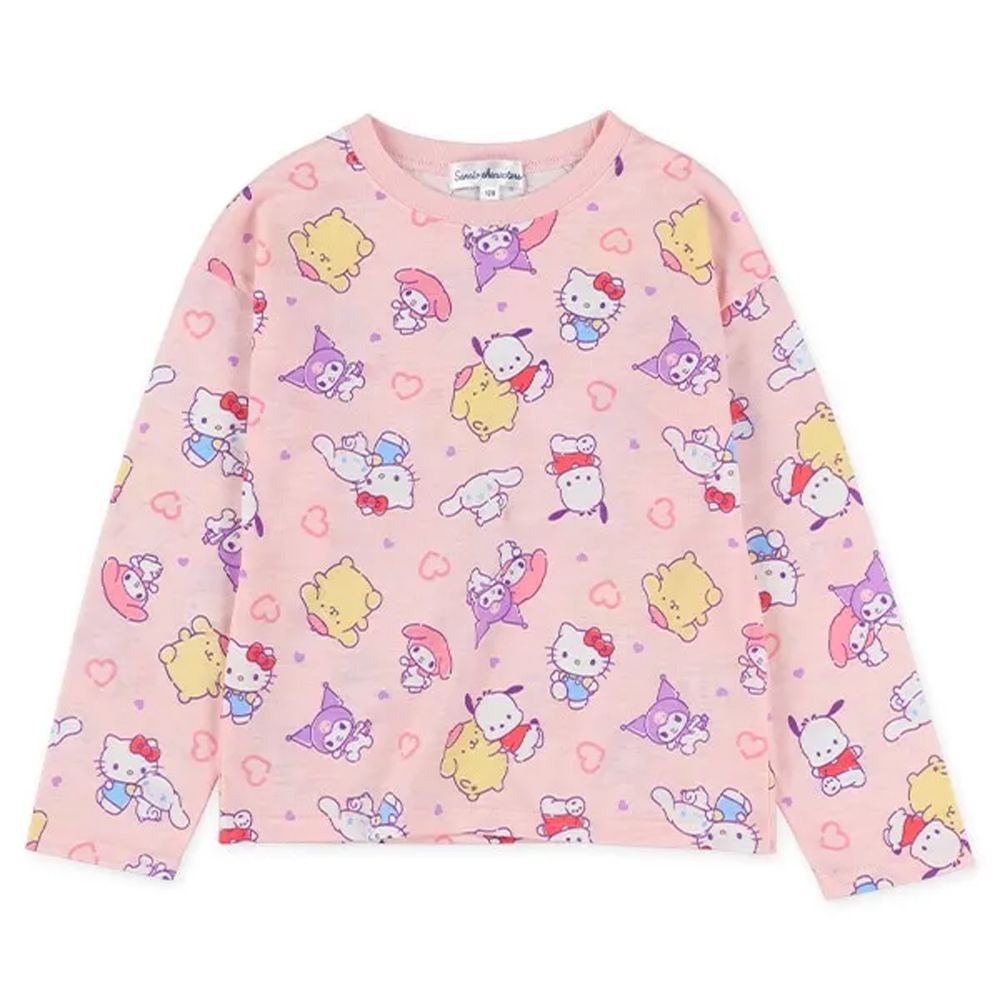 最愛角色滿版印花長袖上衣-粉紅