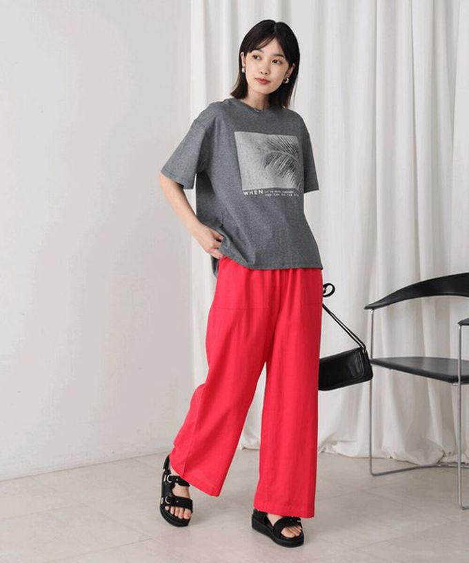 日本 Bab - 100%棉 清新夏日樹葉印花T恤-白