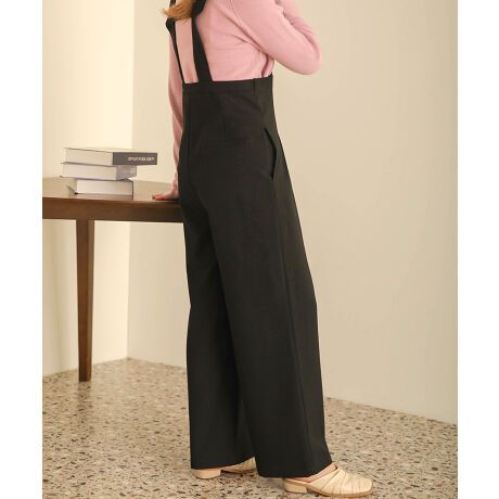 日本 Bab - 文藝少女歐風吊帶褲-格紋-卡其