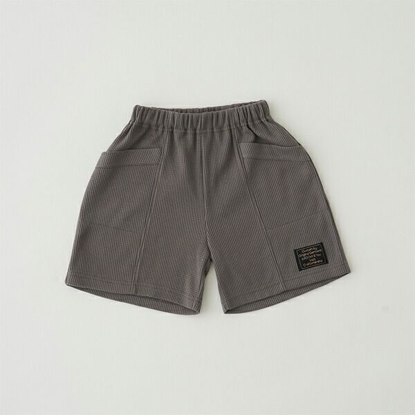 日本 b-ROOM - 華夫格柔軟舒適大口袋短褲-灰藍