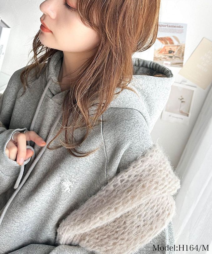 日本 Classical Elf - 簡約刺繡logo裏起毛帽T-煙燻粉