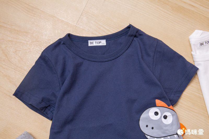 恐龍純棉短袖上衣短褲套組-白Ｘ綠