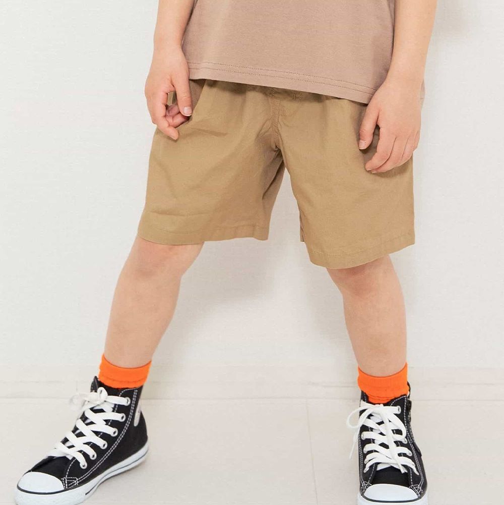 純棉百搭輕巧斜紋布五分褲-卡其