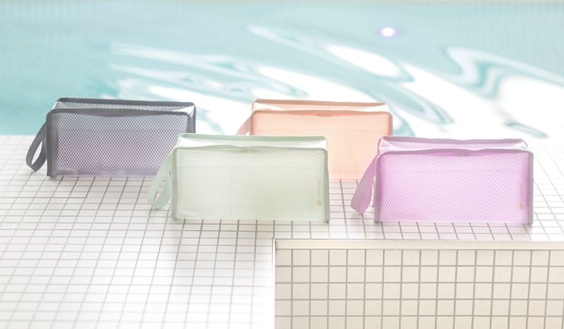 韓國 byfulldesign - (防水)韓製大開口手拿方形小包-湖水綠 (225x110x75mm)