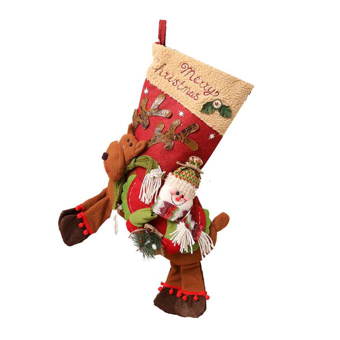 MODACore 摩達客 - 立體雪人騎鹿超萌暖暖聖誕襪