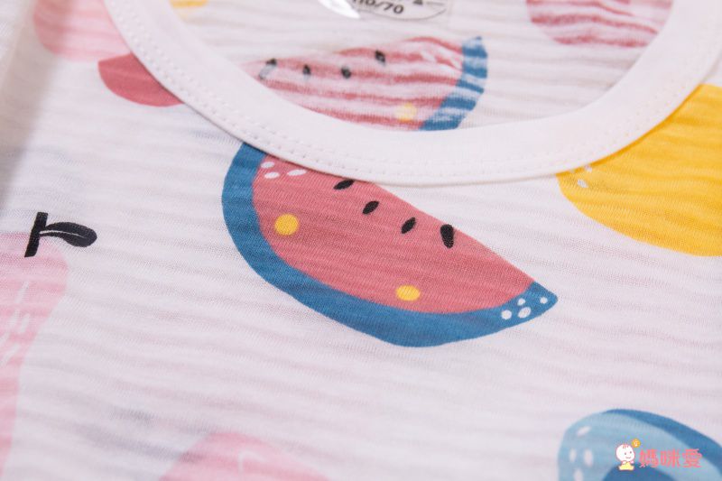 超薄款竹節棉睡衣家居服短袖套裝-小鹿森林