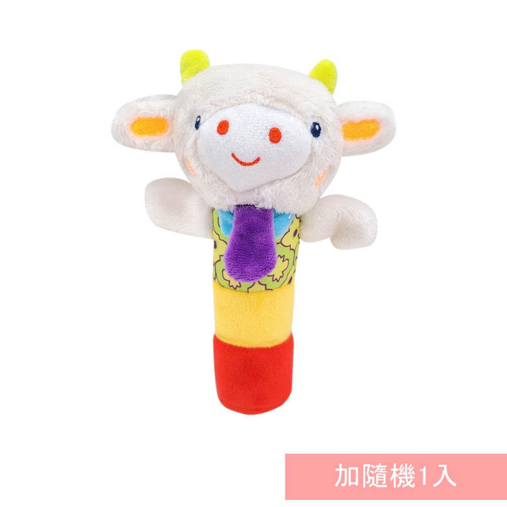 JoyNa - 2入-JJOVCE嬰兒手搖鈴 多觸感動物玩具-小羊+隨機1入 (3.5*3.5*17 cm)