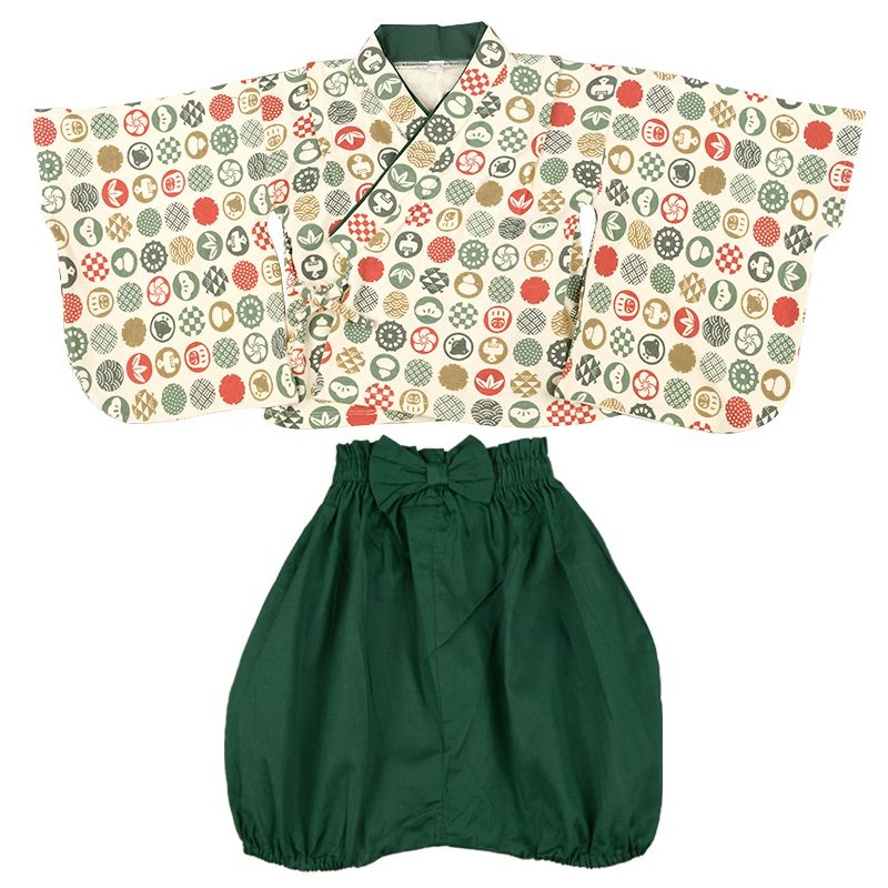 akachan honpo - 袴連身衣(兩件式)-綠色