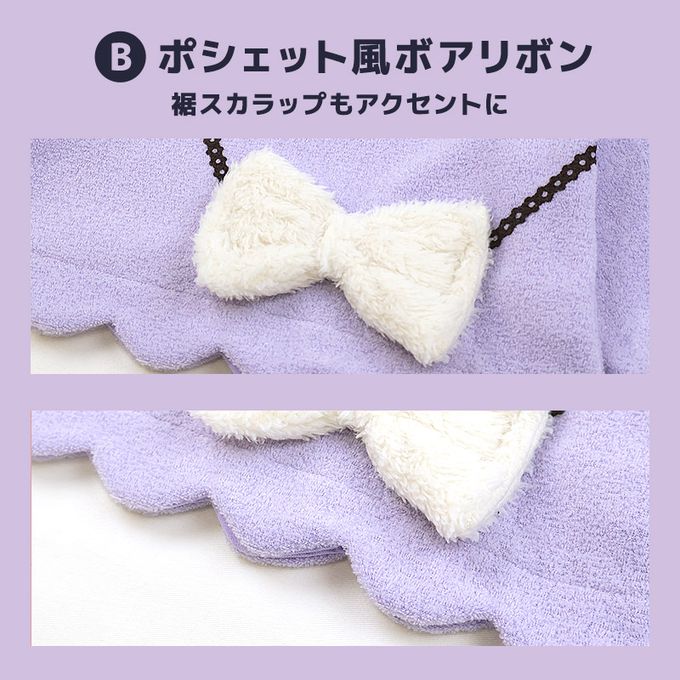 日本 ZOOLAND - 可愛印花裏起毛上衣-絨毛蝴蝶結-淺紫