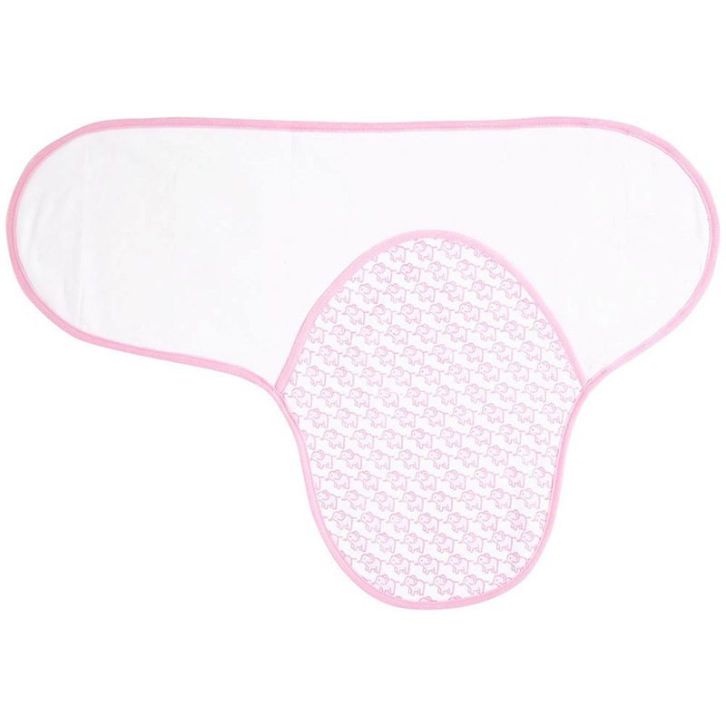 英國 JoJo Maman BeBe - 100%純棉懶人包巾(可包覆肚子/雙腳)-淡粉大象