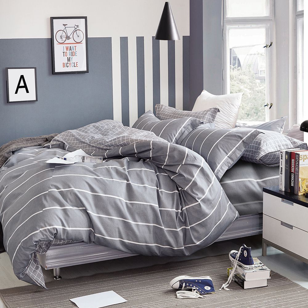 台灣製 極致純棉寢具組-時尚風-單人兩件式床包組