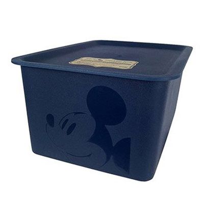 日本錦化成 - 日本製收納箱附蓋S-米奇-深藍 (19*27*12cm)-4L