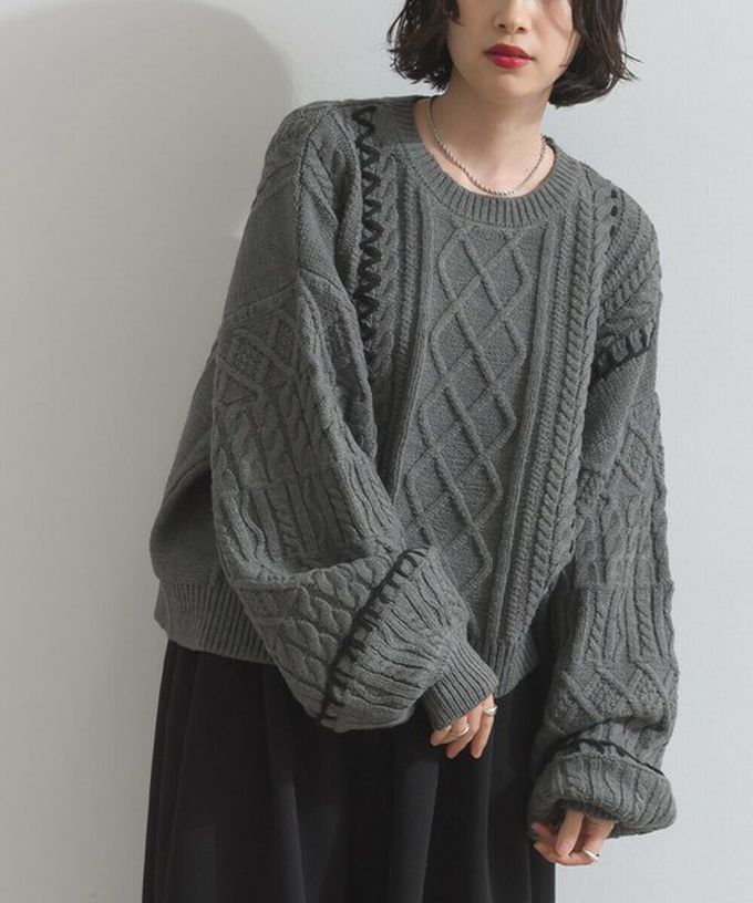 日本 ELENCARE DUE - 手工編織感柔美麻花紋理毛衣-紅